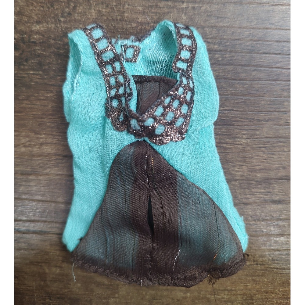 Hannah Montana Doll Sleeves Top Teal Brown Z32